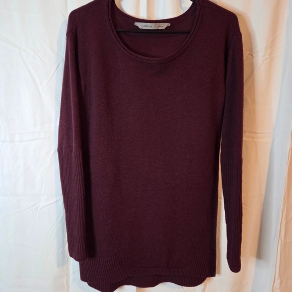 Athleta Sweaters - Athleta Women's Crew Neck Merino Wool Sweater - Burgundy Size XS